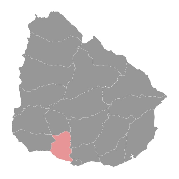 Vector departamento de san josé mapa división administrativa de uruguay ilustración vectorial