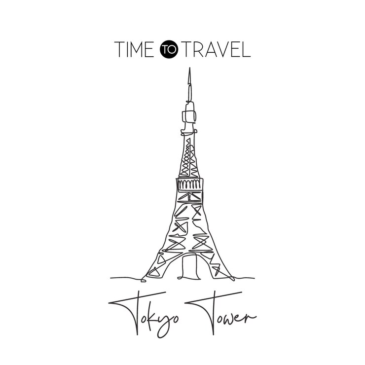 Vector depok indonesia 1 de agosto de 2019 un dibujo de línea continua del punto de referencia de la torre de tokio lugar icónico del mundo en tokio japón decoración de casas de vacaciones decoración de paredes arte cartel concepto de impresión ilustración vectorial