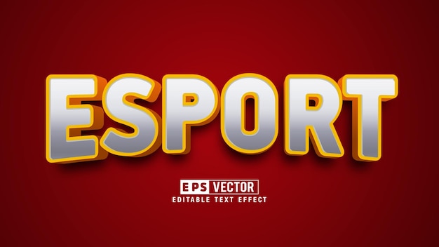 Deporte 3d archivo de vector de efecto de texto editable con fondo lindo