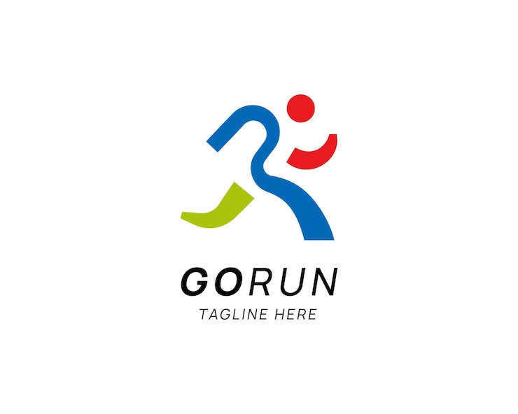 Deporte abstracto y plantilla de diseño de logotipo de carrera 3