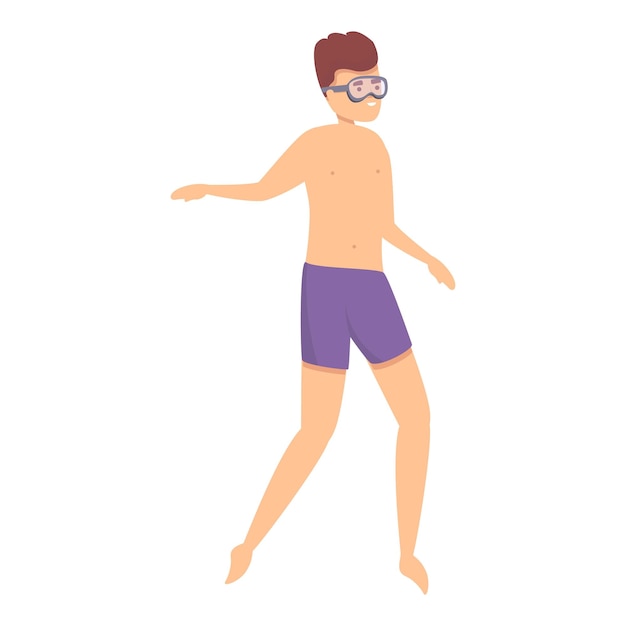Deporte acuático nadador icono dibujos animados vector piscina nadar hombre buceo