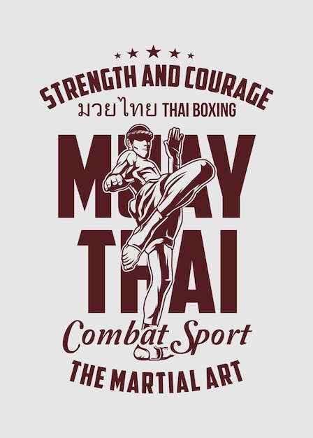 Vector deporte de combate muay thai