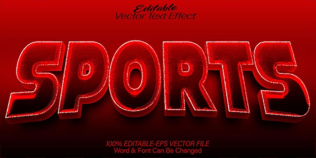 Deporte Efecto de texto vectorial Editable Alfabeto Gol Juego de pelota Fútbol Juego de fútbol