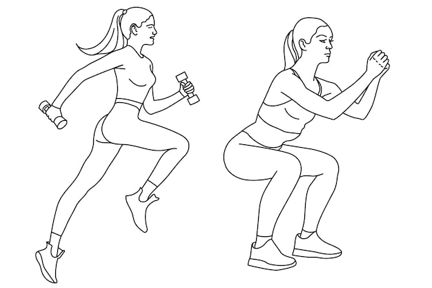 deporte fitness estilo de vida saludable chica con pesas