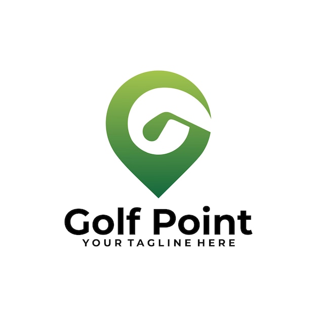 Deporte golf diseño concepto punto golf logo vector plantilla