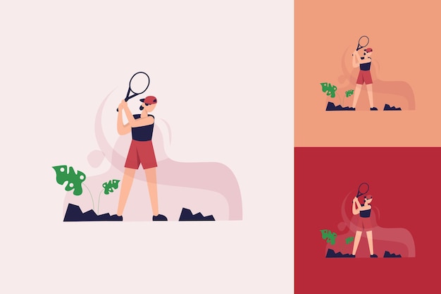 deporte de ilustración plana de tenis