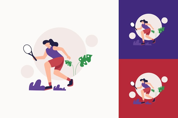 deporte de ilustración plana de tenis