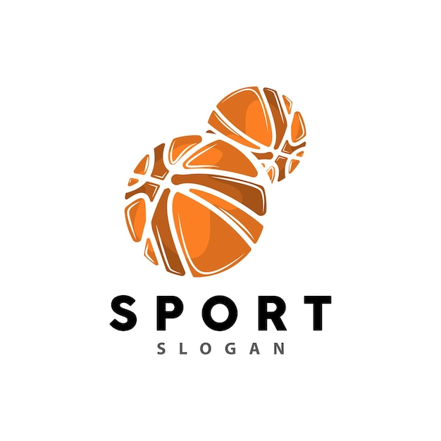 Deporte Logo Baloncesto Logo Vector Simple Diseño Minimalista Icono Símbolo Ilustración