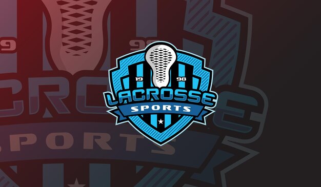 Deporte del logotipo de Lacrosse adecuado para el diseño del emblema del torneo de la liga de equipos