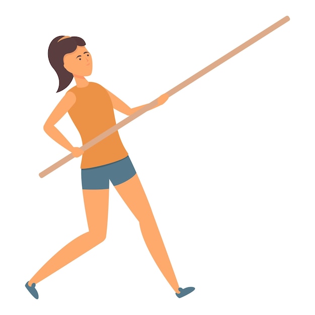 Deporte salto palo icono dibujos animados vector escuela niño educación deportiva