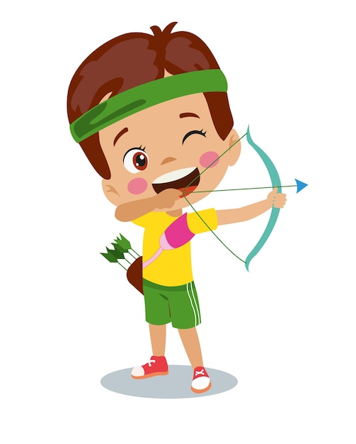 deporte tiro con arco chico lindo tiro flecha