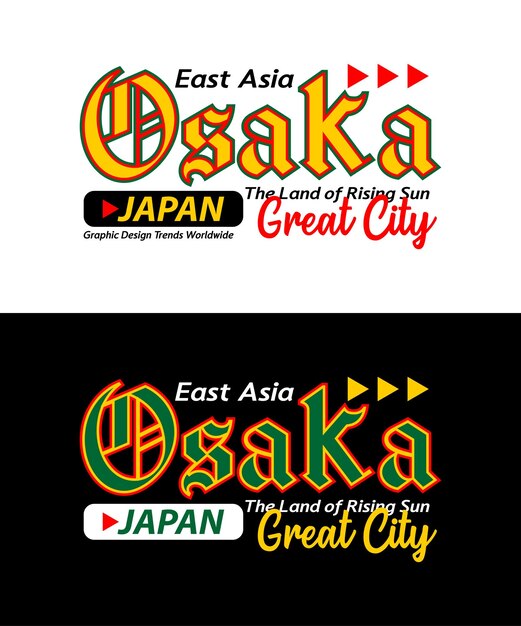 Deporte vintage de la ciudad de Osaka, Japón, para imprimir en camisetas, etc.