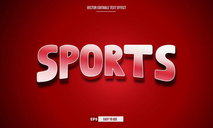 Vector deportes 3d efecto de texto vectorial editable