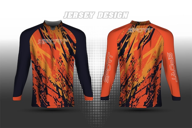 Deportes de camiseta de manga larga con fondo abstracto para juegos de fútbol de ciclismo de jersey de carreras