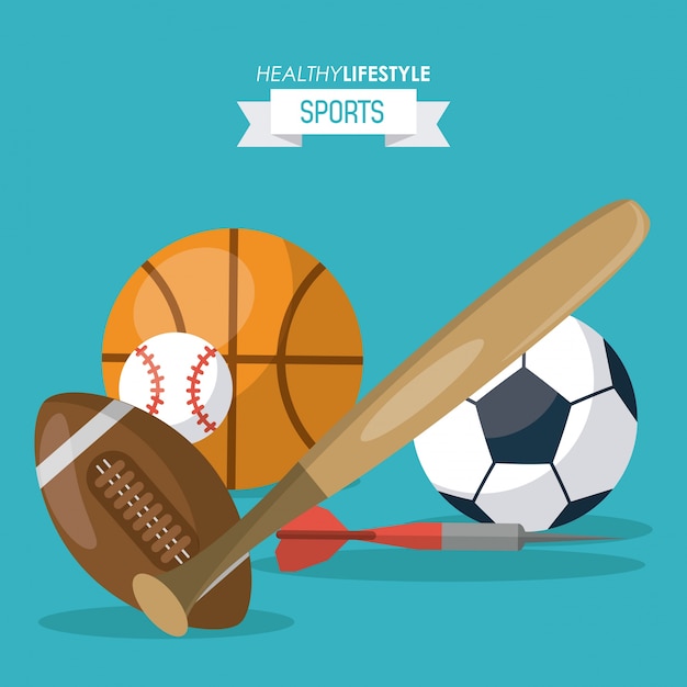 deportes con pelotas de baloncesto fútbol fútbol béisbol y dardo