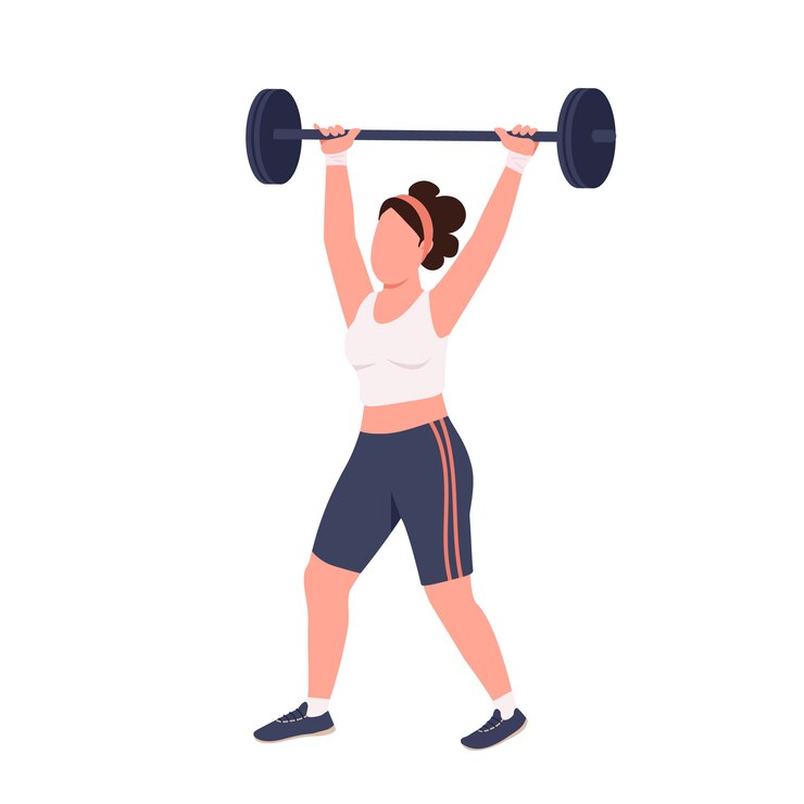 Deportista levantando el personaje sin rostro color barbell