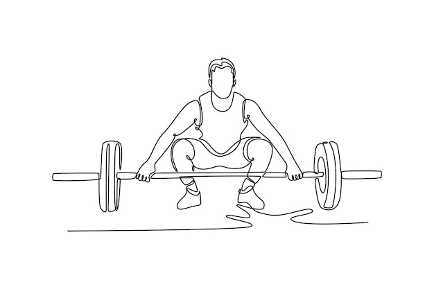 deportista que hace levantamiento de pesas para el ejercicio de entrenamiento de elevación de pesas y entrenamiento intenso