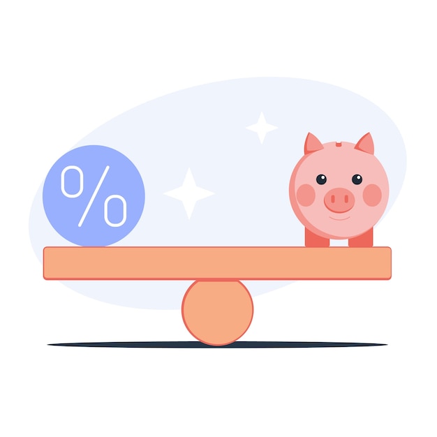 depósito de interés acumulación dinero vector ilustración plana