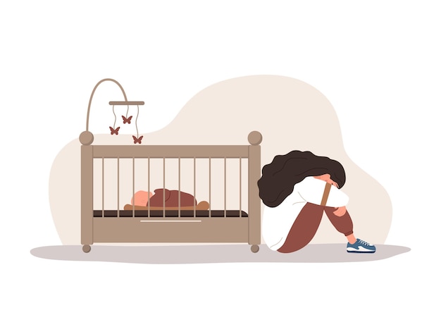 Depresión post-parto. La joven madre necesita ayuda psicológica.