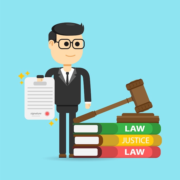 Derecho, abogado, empresa. concepto de justicia y derecho.