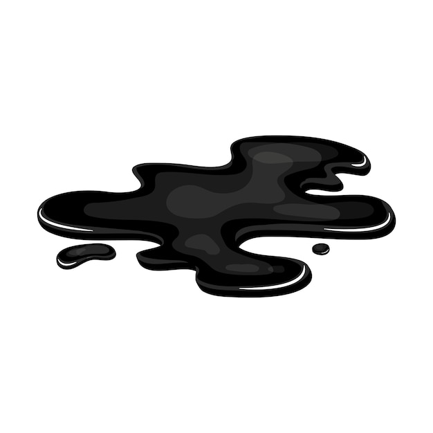 Vector el derrame de aceite del charco del dibujo animado aislado la mancha de la gota de gas negro la forma líquida en el vector