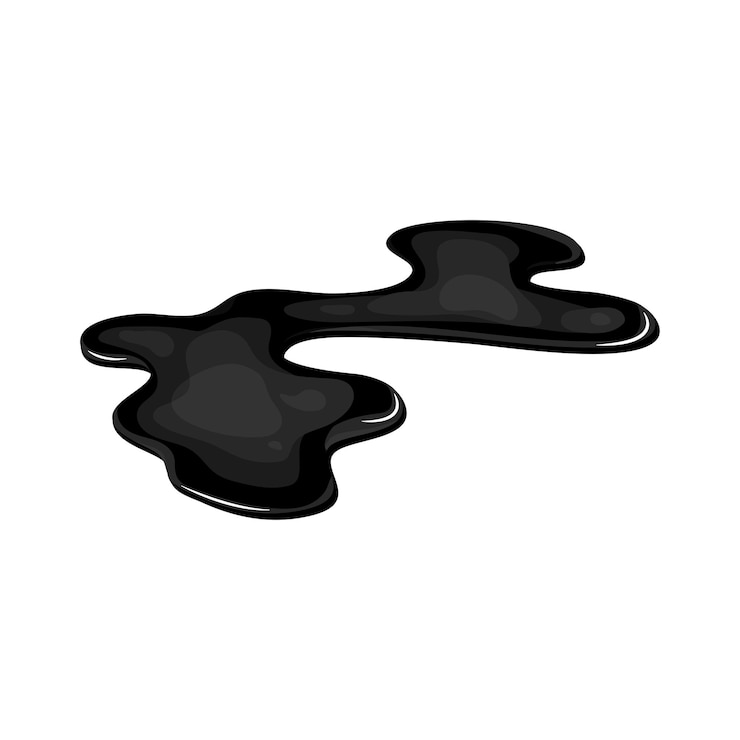 Vector derrame de la industria de charco de petróleo negra gota de tinta manchada de la forma líquida de la gasolina ilustración del cartón vectorial