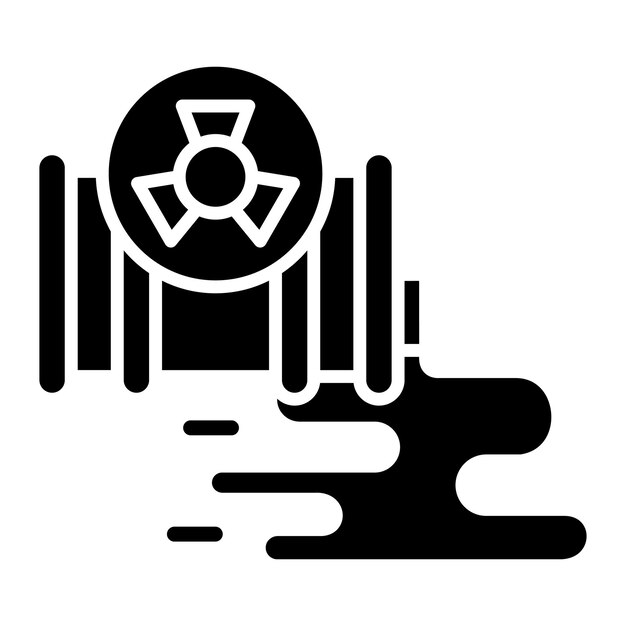 Derrame químico Glyph Ilustración en negro sólido