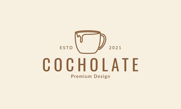 Derretir chocolate taza líneas logo símbolo vector icono diseño gráfico ilustración