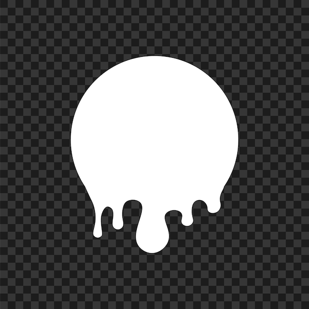 Derretir crema pegatinas círculo gota leche logo pintura blanco vector flujos