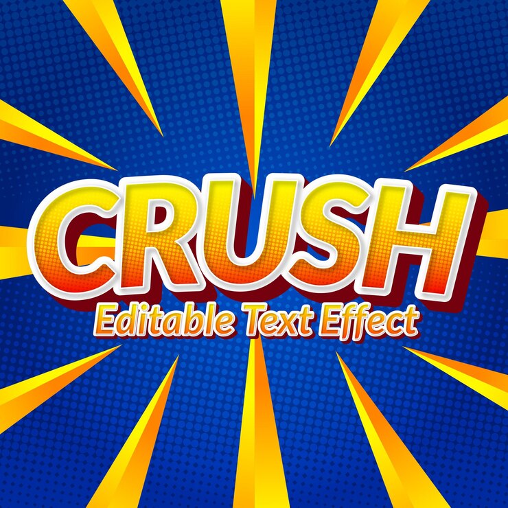 Vector desain efek crush texto dapat murió