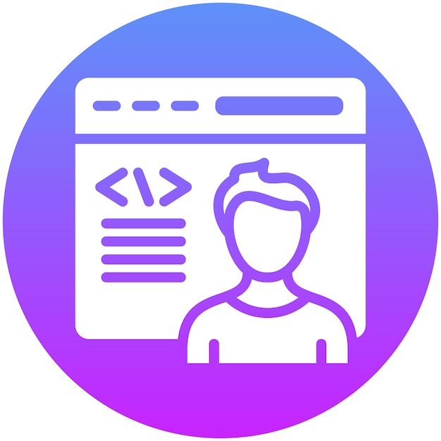 Desarrollador ciudadano Ilustración del icono vectorial masculino del conjunto de iconos No Code