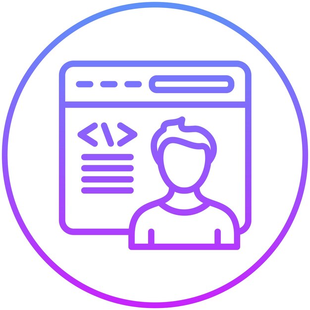 Desarrollador ciudadano Ilustración del icono vectorial masculino del conjunto de iconos No Code