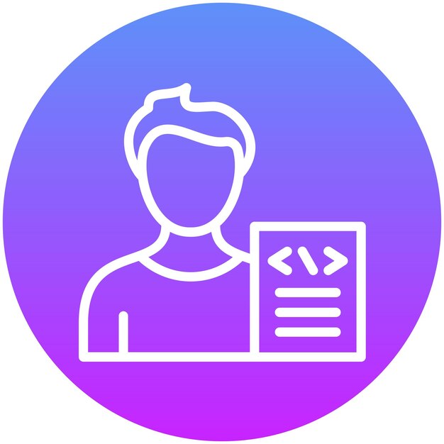 Desarrollador Ilustración del icono vectorial masculino del conjunto de iconos No Code