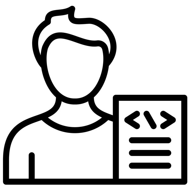 Desarrollador Ilustración del icono vectorial masculino del conjunto de iconos No Code