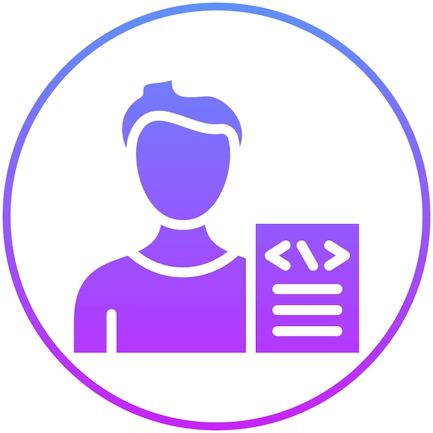 Desarrollador Ilustración del icono vectorial masculino del conjunto de iconos No Code