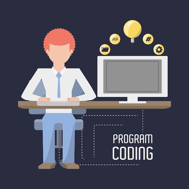 Desarrollador web que trabaja en programación de programación