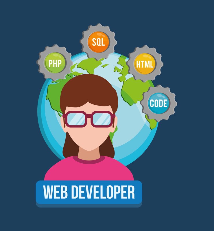 Vector desarrollador web responsive design