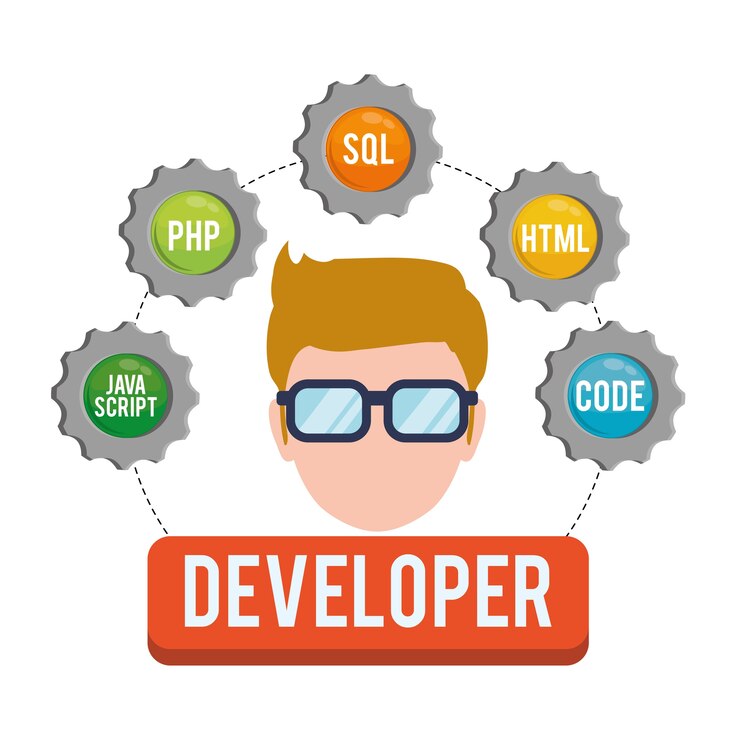 Vector desarrollador web responsive design