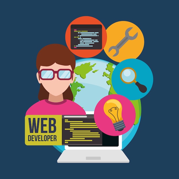 Vector desarrollador web responsive design