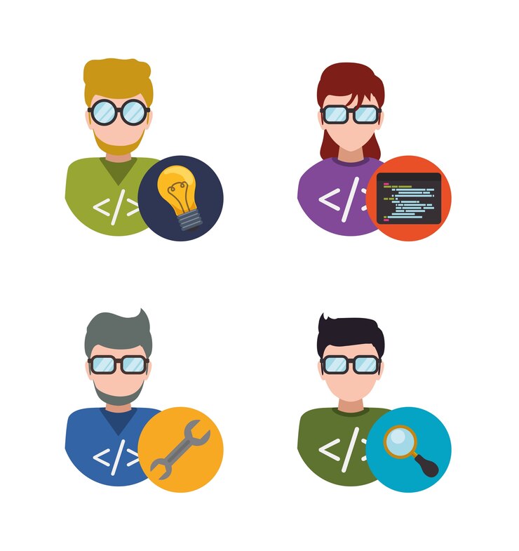 Vector desarrollador web responsive design