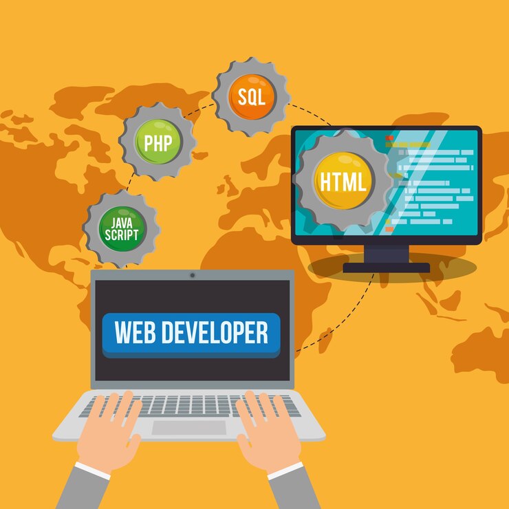 Vector desarrollador web responsive design