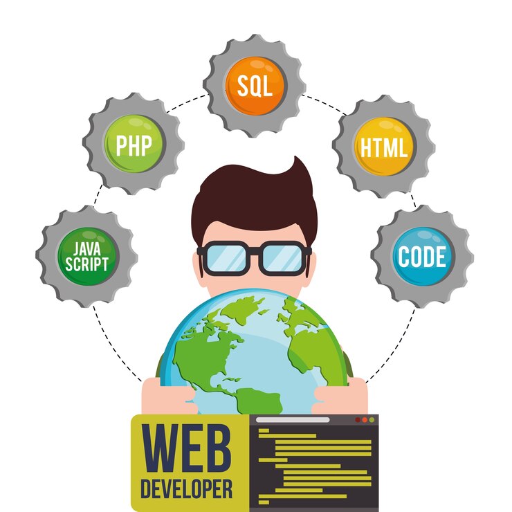 Vector desarrollador web responsive design
