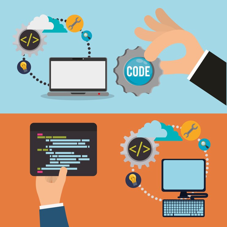 Vector desarrollador web responsive design
