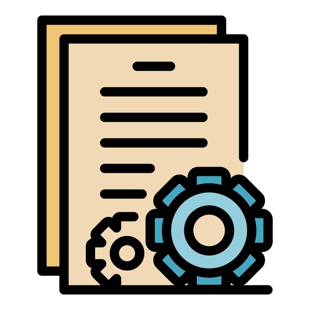 Desarrollar el icono del sistema de engranajes Describir el icono vectorial del sistema de Engranajes Color plano aislado