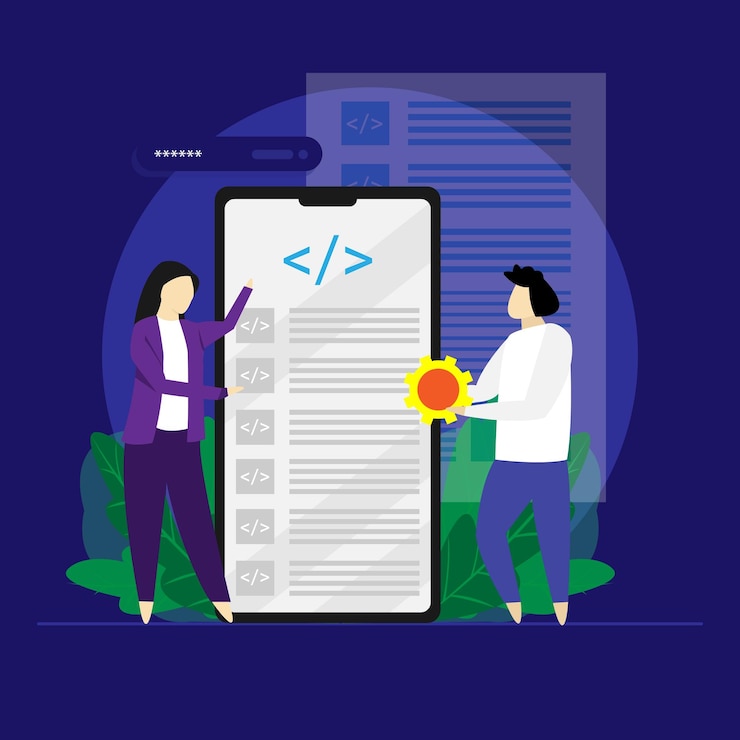 Vector desarrollo de aplicaciones móviles, estructura alámbrica de la interfaz de la aplicación móvil, equipo de pruebas y diseño de ui ux