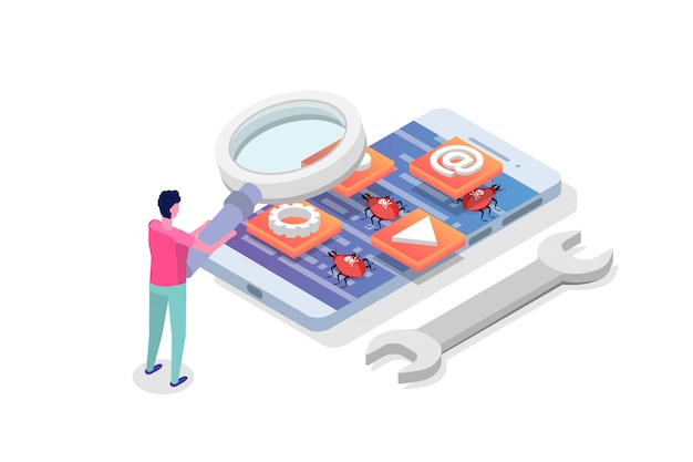 Desarrollo de aplicaciones móviles, pruebas y prototipos de procesos isométricos. App Interface building.