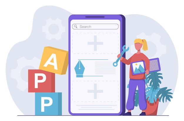 Desarrollo de aplicaciones Un programador desarrolla una aplicación móvil