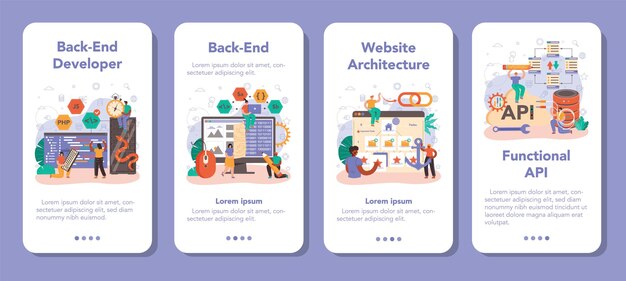 Desarrollo de back-end conjunto de banners de aplicaciones móviles desarrollo de software