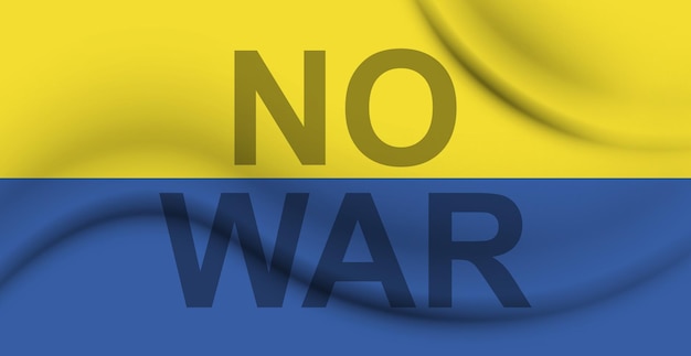 Desarrollo de la bandera arrugada del país independiente de Ucrania sin guerra Ilustración vectorial