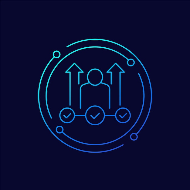 desarrollo de la carrera icono diseño lineal
